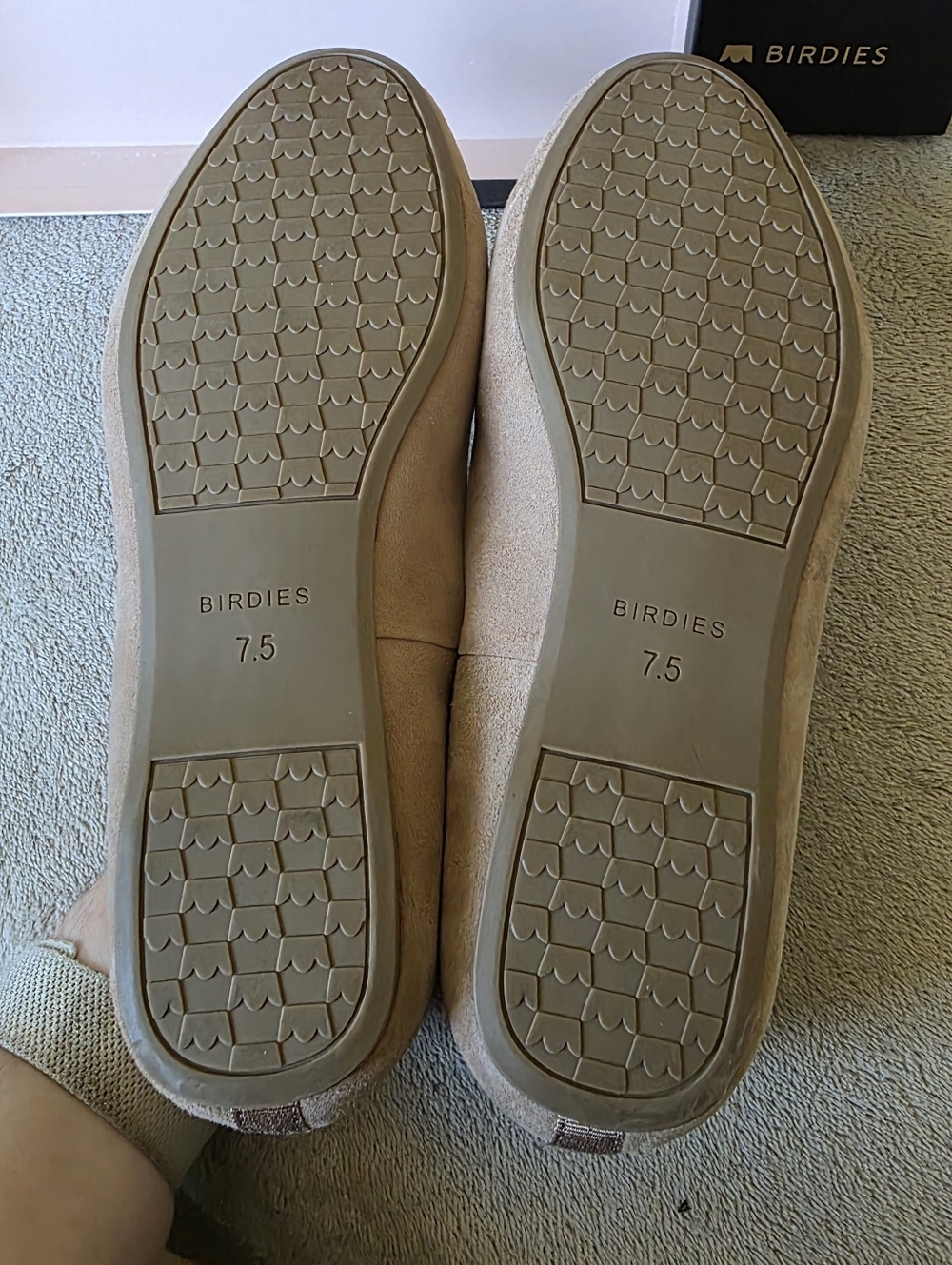 Birdies Starling Suede Flat Tan Nude Slip On Loafers - Picture 5 of 7